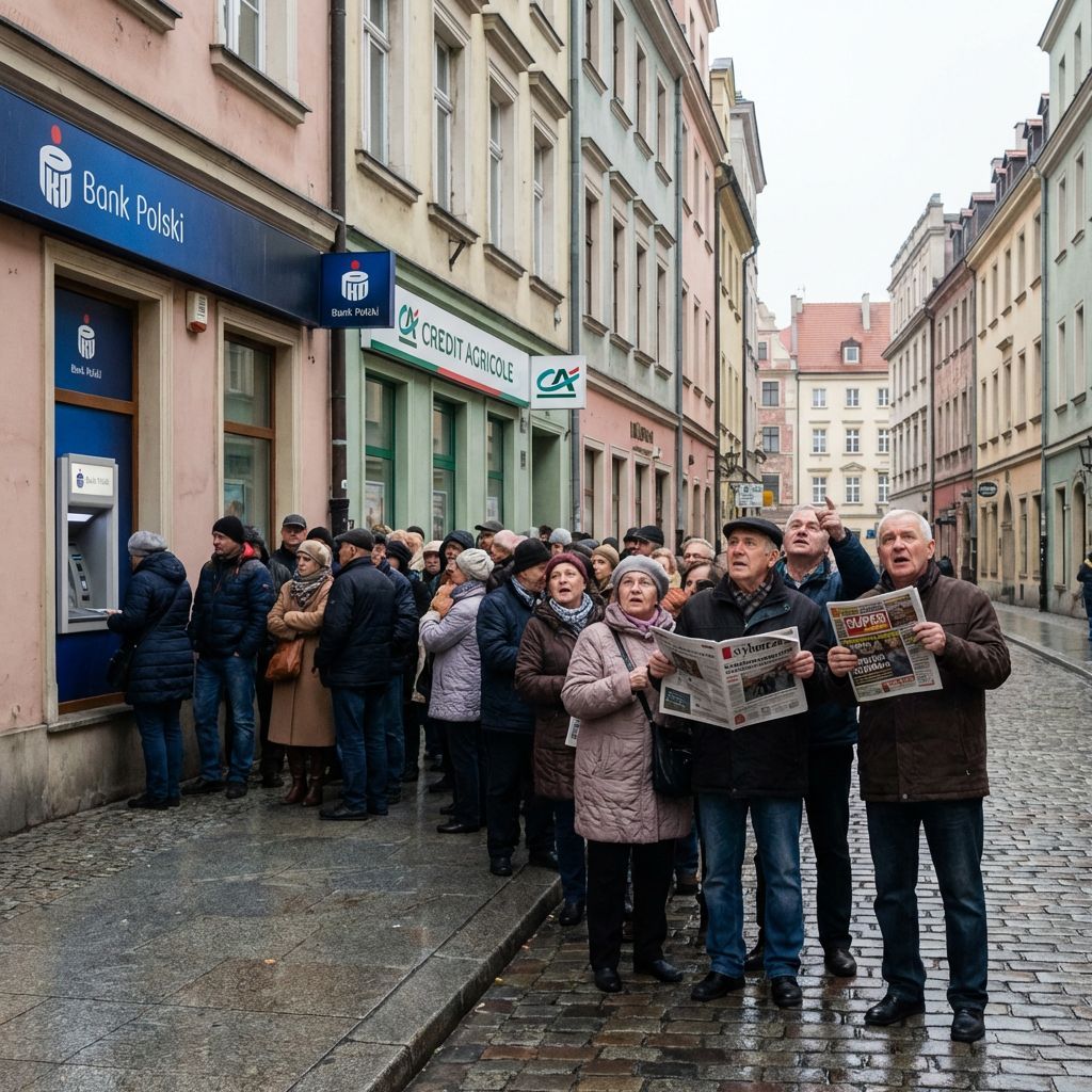 Kolejki w polskich bankach